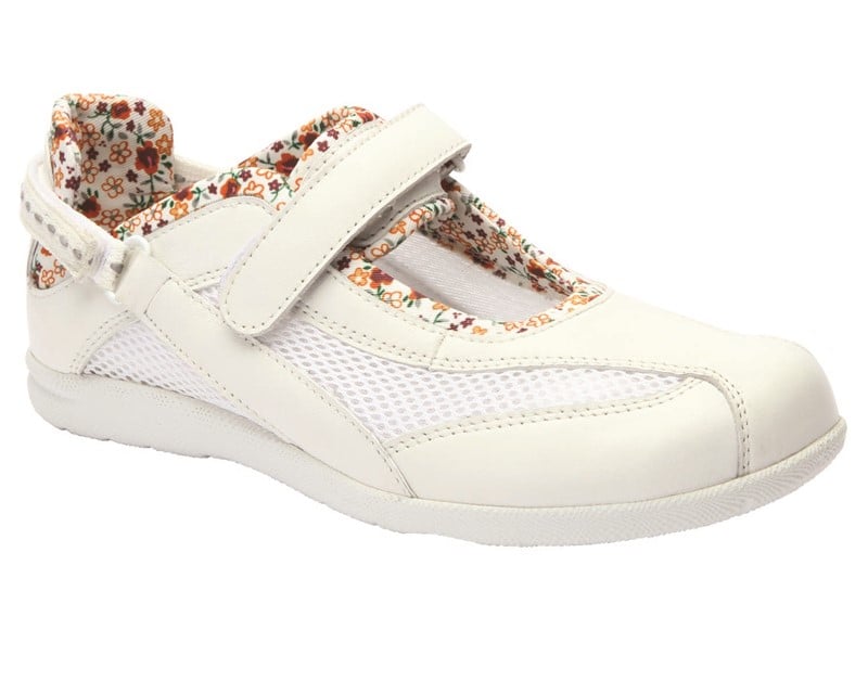 JOY White Leather/White Mesh