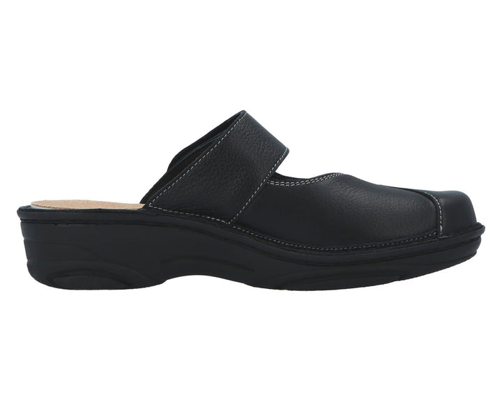 HELIANE Black Leather/Stretch