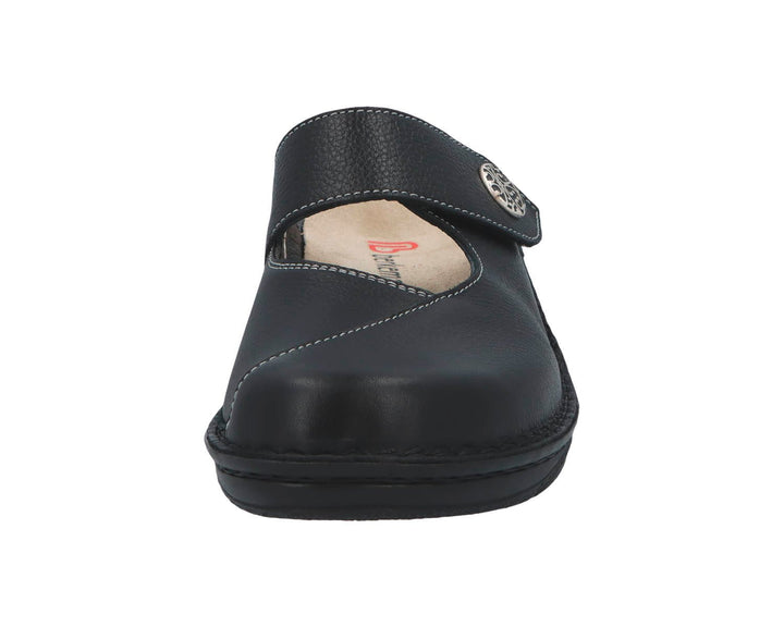 HELIANE Black Leather/Stretch