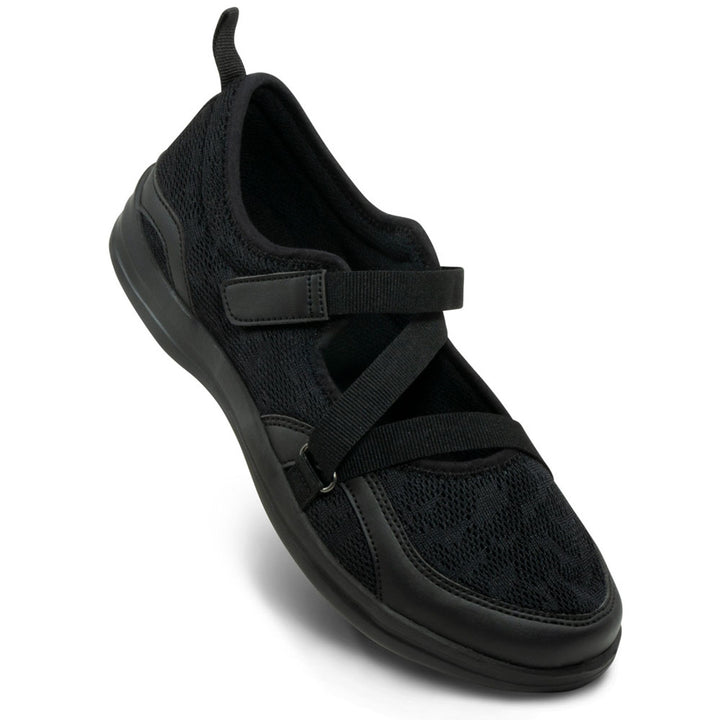 Women's Orthopedic Mesh Mary Jane Casual Shoe - Black