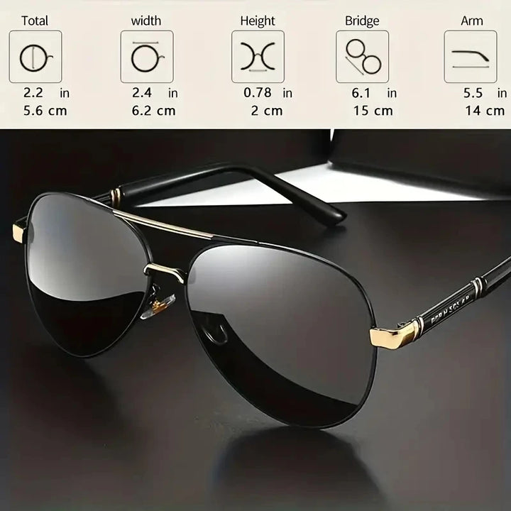 Men's Polarized Metal Frame Sunglasses