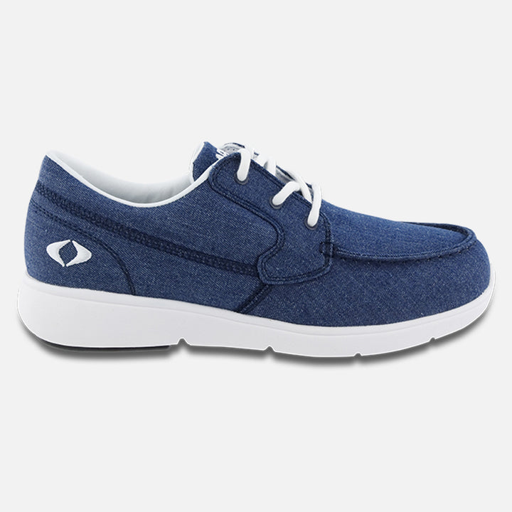 Women's Moc Toe Canvas Loafer - Navy