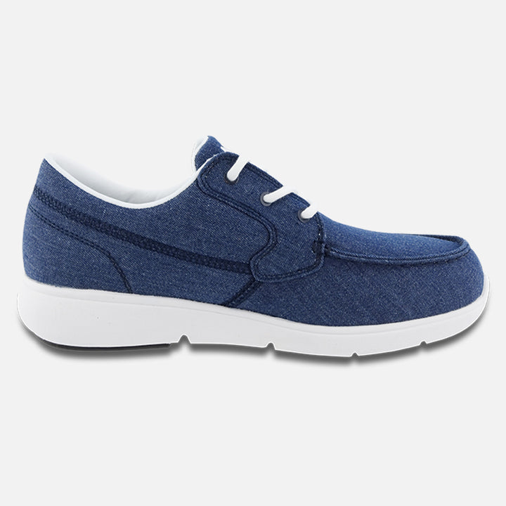 Women's Moc Toe Canvas Loafer - Navy