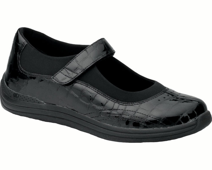 ROSE Black Croc Patent Leather