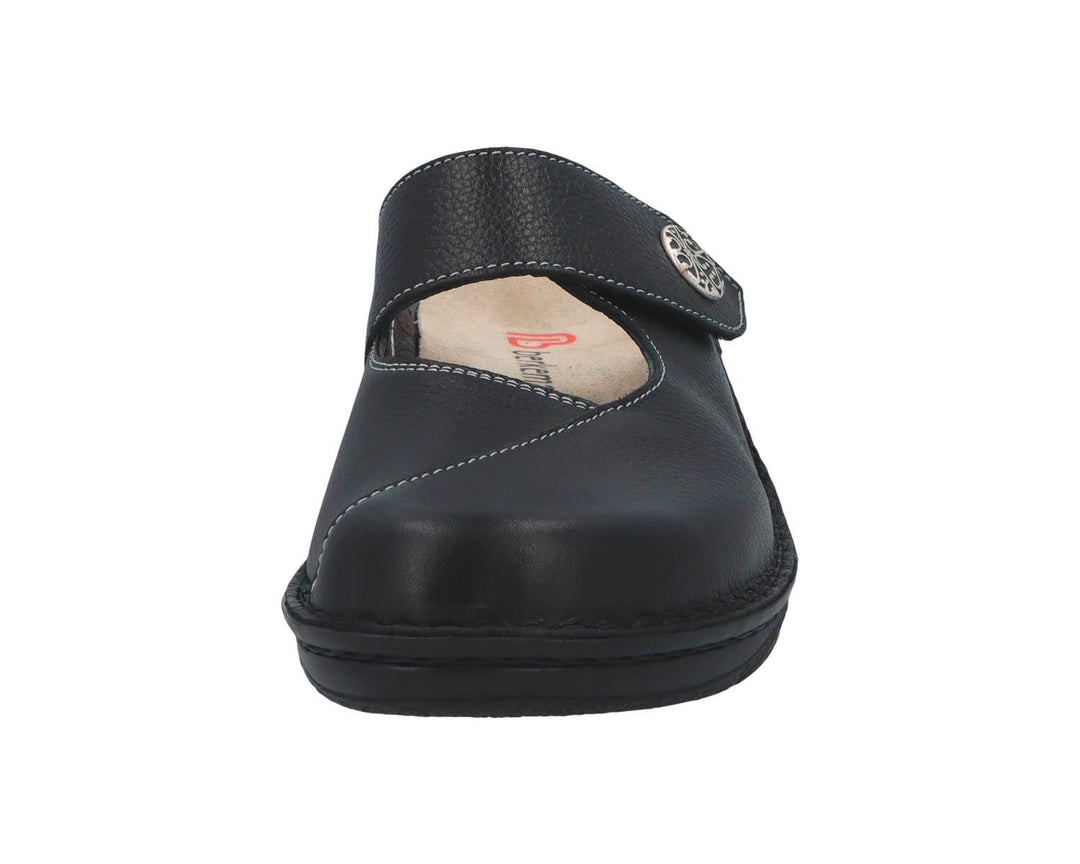 HELIANE Black Leather/Stretch