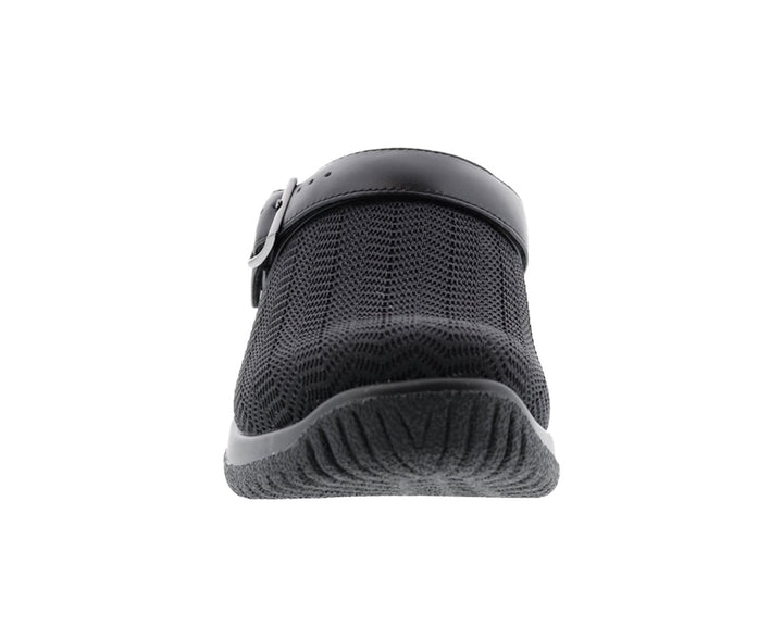 SAVANNAH Black Wavy Stretch Fabric/Leather