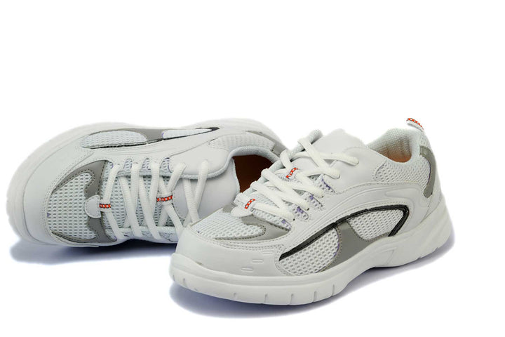 9701-L - Mt.Emey Men's Extra-depth Athletic/Walking Shoes White/Silver