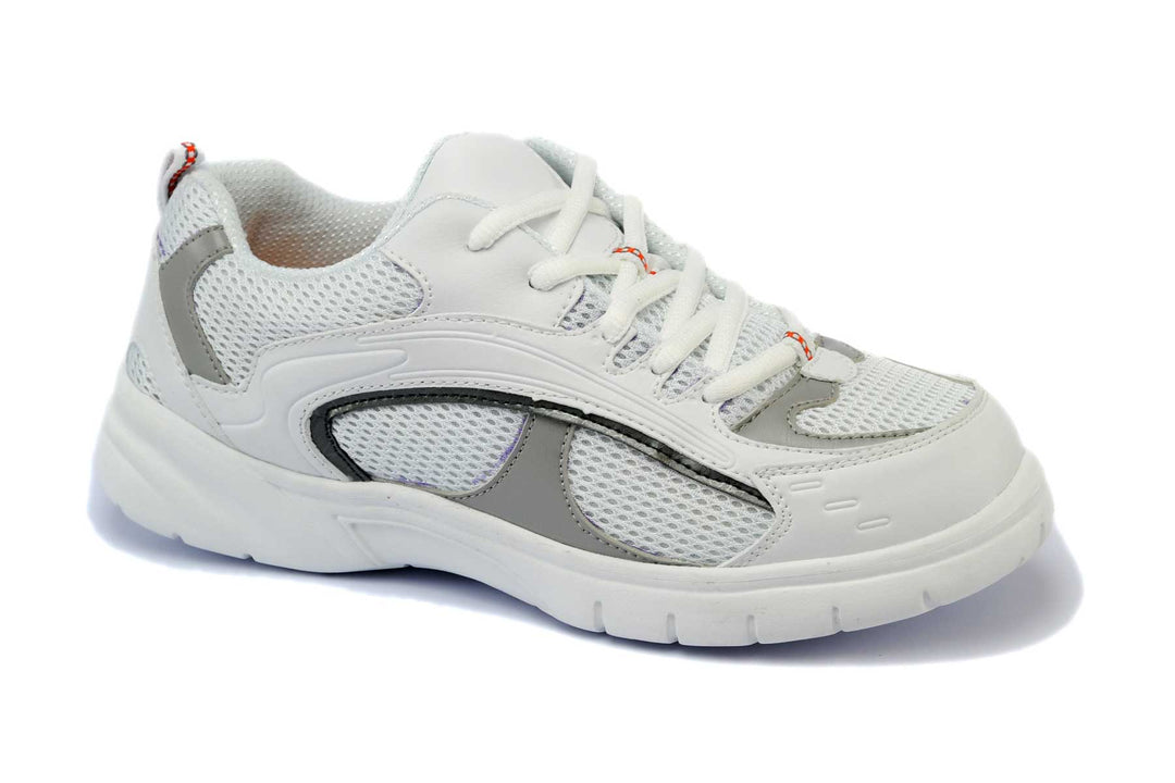 9701-L - Mt.Emey Men's Extra-depth Athletic/Walking Shoes White/Silver