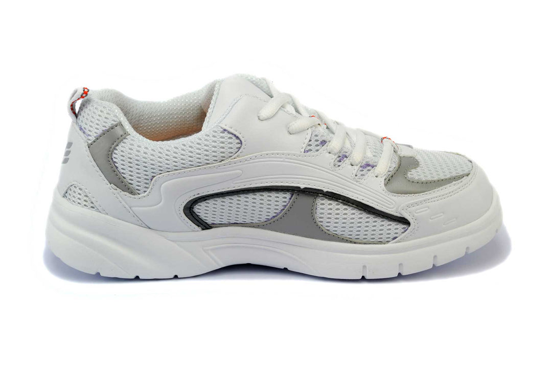 9701-L - Mt.Emey Men's Extra-depth Athletic/Walking Shoes White/Silver