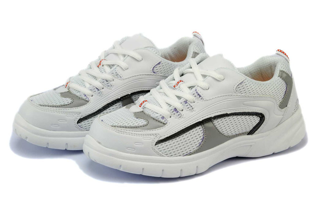9701-L - Mt.Emey Men's Extra-depth Athletic/Walking Shoes White/Silver
