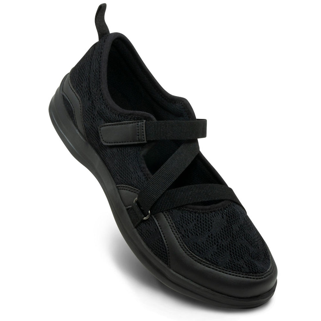 Women's Orthopedic Mesh Mary Jane Casual Shoe - Black