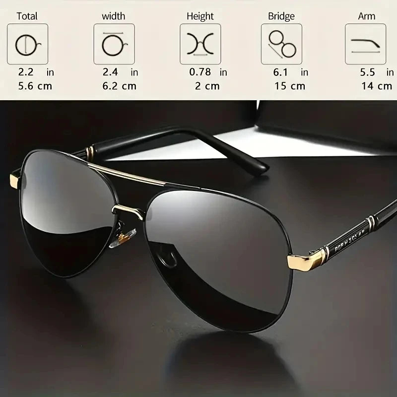 Men's Polarized Metal Frame Sunglasses