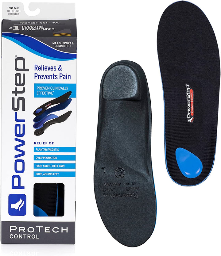 Powerstep Protech Control - Full Length Orthotic Insole Shoe Inserts 
