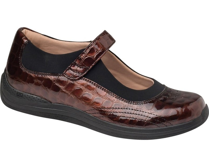 ROSE Brown Croc Patent Leather